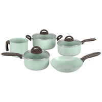 Jogo de Panelas Antiaderente Ceramic Life 5 Peças Suprema Verde