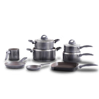 Jogo de Panelas Antiaderente Ceramic Life 8 Peças Smart Plus Cinza