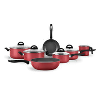Jogo de Panelas Antiaderente Pro-Flon 7 Peças Chilli Vermelho Cereja