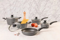 Jogo de Panelas Antiaderente Ceramic Life 5 Peças Optima com Indução Cinza