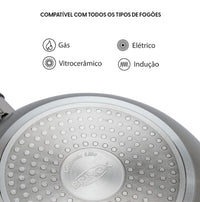 Jogo de Panelas Antiaderente Ceramic Life 5 Peças Marble Blend com Indução Cinza Claro