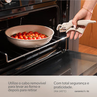 Jogo de Panelas Empilhável Fit 10 Peças Antiaderente Ceramic Life, Cabo Removível e Fundo de Indução - Areia