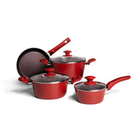 Jogo de Panelas Antiaderente Ceramic Life 4 Peças Berry Vermelho Carmin