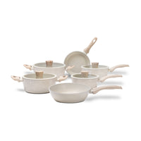 Jogo de Panelas Antiaderente Ceramic Life 6 Peças Sirius com Indução Vanilla