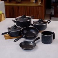 Jogo de Panelas Antiaderente Ceramic Life 6 Peças Suprema Preta